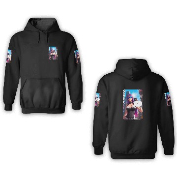 Discover Cyberpunk Waifu Influencer Design 5 3D Hoodies