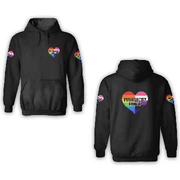 Discover Purrfectly Proud Rainbow Genderfluid Flag Heart 3D Hoodies
