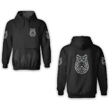 Discover Wolf Face Grey 3D Hoodies