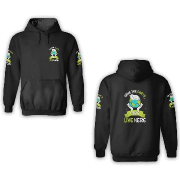 Discover Save The Earth Cats Live Here World Environment 3D Hoodies