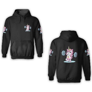 Discover Unicorn Weighlifting 3D Hoodies