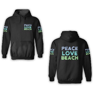 Discover Peace Love Beach Distressed 3D Hoodies