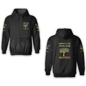 Discover I Wear Green For Mental Health Awareness 3D Hoodies