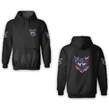 Discover Cute American Pride 4th of July Dog Flag 3D Hoodies
