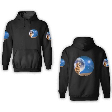 Discover Golden retriever looks at the stars 3D Hoodies