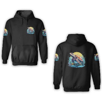Discover Serene Underwater Turtle 3D Hoodies