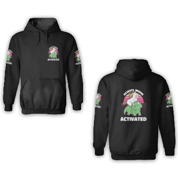 Discover Student Unicorn Triceratops Dino Back To School 3D Hoodies