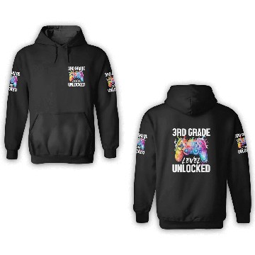 Discover 3rd Grade Level Unlocked Back to School Video Game 3D Hoodies