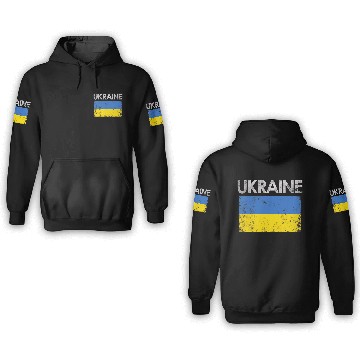 Discover Ukraine Ukrainian Flag Pride 3D Hoodies