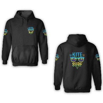 Discover Kite Surfing Extreme Sports Kite Border 3D Hoodies