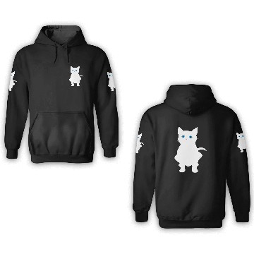 Discover White Cat Silhouette 3D Hoodies