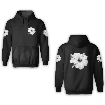 Discover Hibiscus Flower Sketch 3D Hoodies