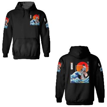 Discover The Great Wave off Kanagawa'n woman wearing kimono 3D Hoodies