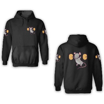 Discover Cute Gym Rat Cheese Squat 3D Hoodies