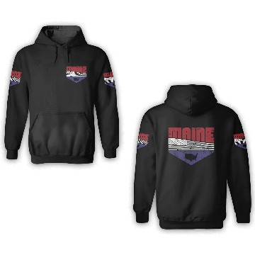 Discover Retro Vintage Maine Usa 3D Hoodies
