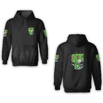 Discover Green Cute Robot Kid 3D Hoodies