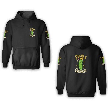 Discover Pickle Queen Vegan Funny Cucumber Vegetable 3D Hoodies