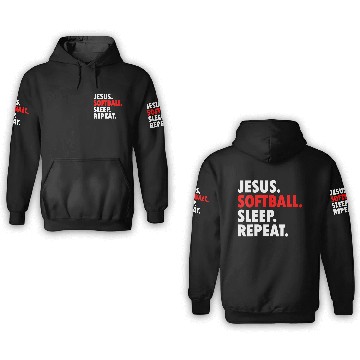 Discover Jesus Softball Sleep Repeat - Novelty Hobby 3D Hoodies