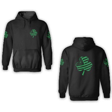 Discover Irish American Flag Shamrock For 3D Hoodies
