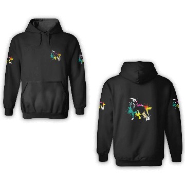 Discover Colerfull Splash Art Farm animals Goat 3D Hoodies