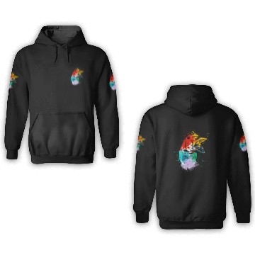Discover Colorful Splash Art Farm animals goose head 3D Hoodies