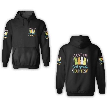 Discover I Love My 3rd Grade Bunnies Happy Easter Day 3D Hoodies