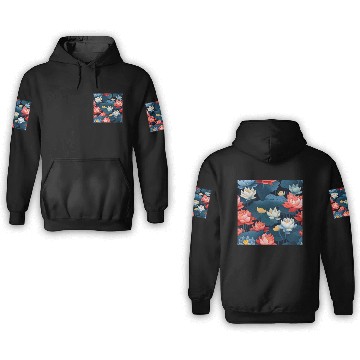 Discover Serenity Blooms: Timeless Lotus Pattern 3D Hoodies