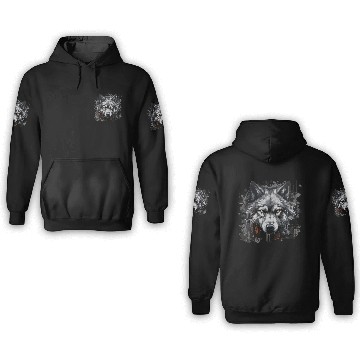 Discover The Lone Wolf. Urban Hunter, Graffiti Style. 3D Hoodies