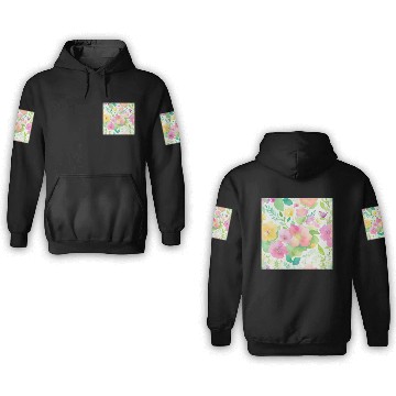 Discover watercolor wildflower pattern 3D Hoodies
