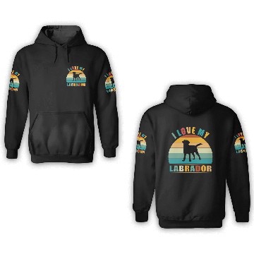 Discover Retro Vintage I love my labrador 3D Hoodies Lover