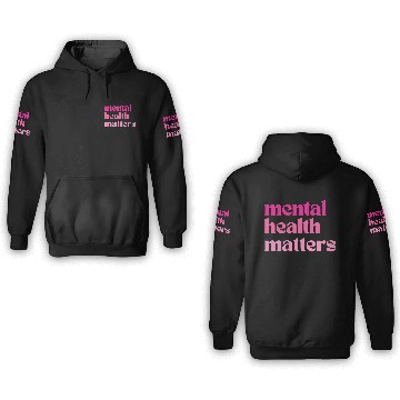 Discover Mental Health Matters Retro Quote Barbiecore Pink 3D Hoodies