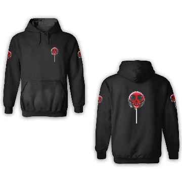 Discover Red Skull Lollipop Trick Or Treat Halloween 3D Hoodies