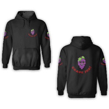 Discover Grape Job Grape Pun 3D Hoodies