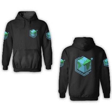 Discover Cube Earth Community 3D Hoodies