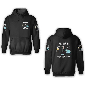 Discover My lab is my happy place, biology and science 3D Hoodies