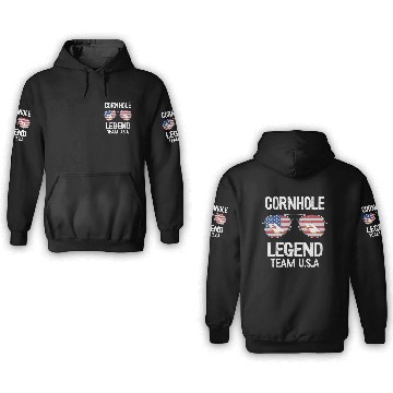 Discover Cornhole Legend Team U S A American Flag 3D Hoodies