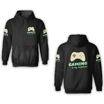 Discover Gaming Is My Valentine Light Green 3D Hoodies