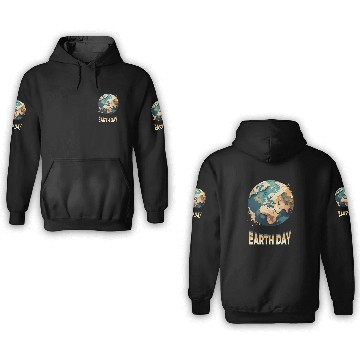 Discover Earth Day: unique illustration earth design 3D Hoodies