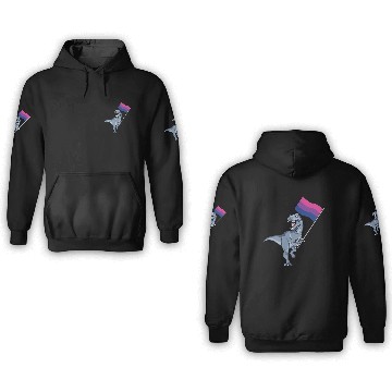Discover Bisexual Flag Dinosaur Bi Pride Lgbt Nonbinary Gay 3D Hoodies