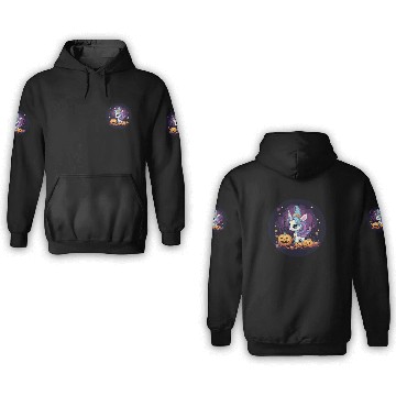 Discover Halloween Unicorn: Midnight Sunset & Witch's Hat 3D Hoodies