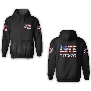 Discover Love And Proud Us Army Veteran 3D Hoodies
