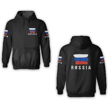 Discover Painted Russia Flag Russian Flag Fan 3D Hoodies