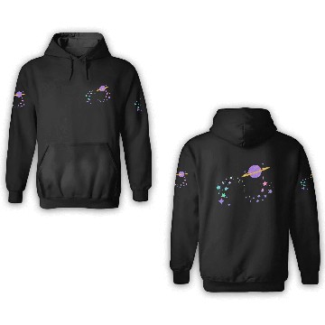Discover Angel Numbers 333 Purple Saturn with Stars 3D Hoodies