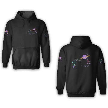 Discover Angel Numbers 444 Purple Saturn with Stars 3D Hoodies