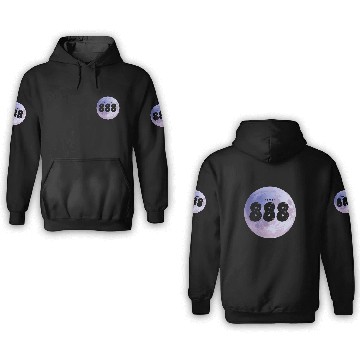 Discover Purple Moon Angel Numbers 888 3D Hoodies