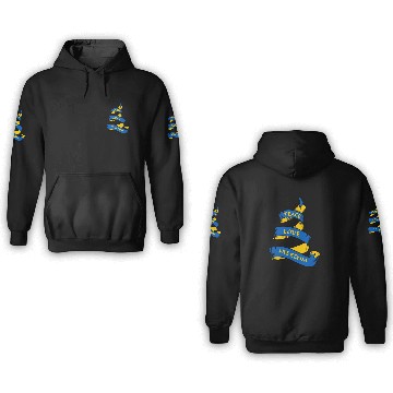Discover Curl banner with text Ukraine 3D Hoodies