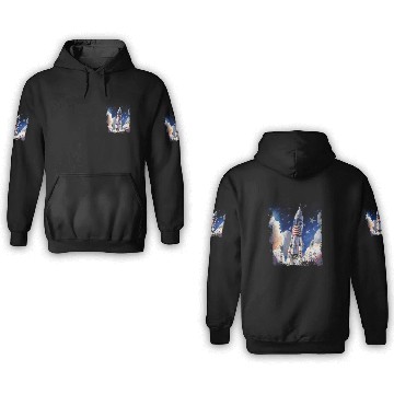 Discover Patriotic Starship US Astronauts Stars and Stripes 3D Hoodies