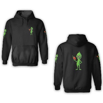 Discover Green Alien Meets Bell Pepper: A Quirky Fusion 3D Hoodies