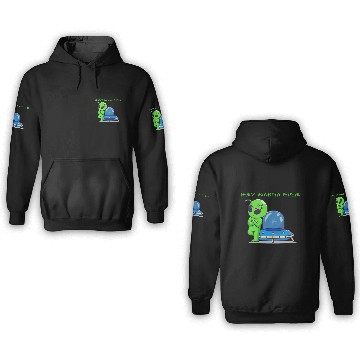 Discover Alien with Flying Saucer 3D Hoodies