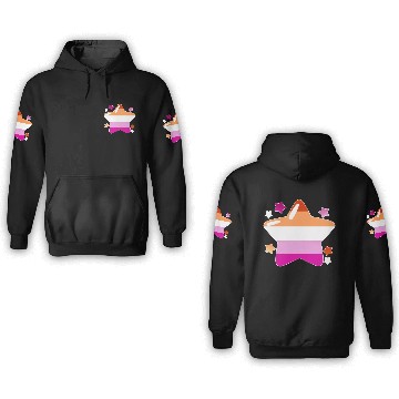 Discover Lgbtq Pride Flag Stars Lesbian 3D Hoodies